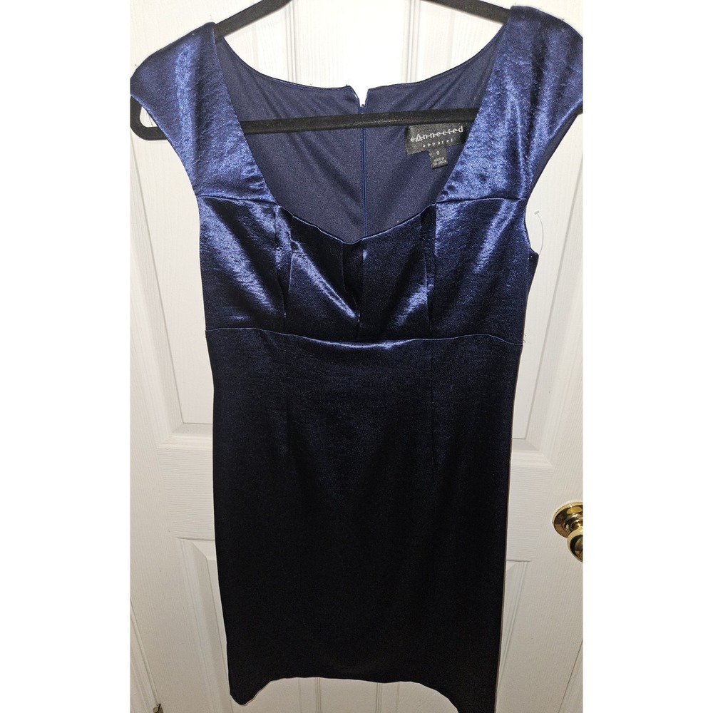 Connected Apparel Ladies Dress Metallic Blur Shimmer  SIZE 8 Zipped Back
